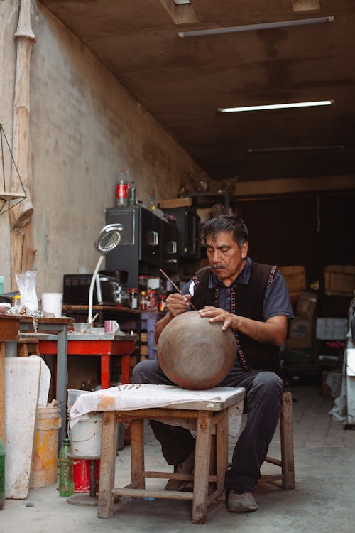 A Man Painting on the Jar