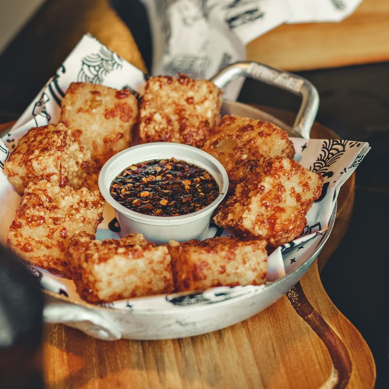 Air Fryer Crispy Tofu Bites with Garlic-Soy Dip