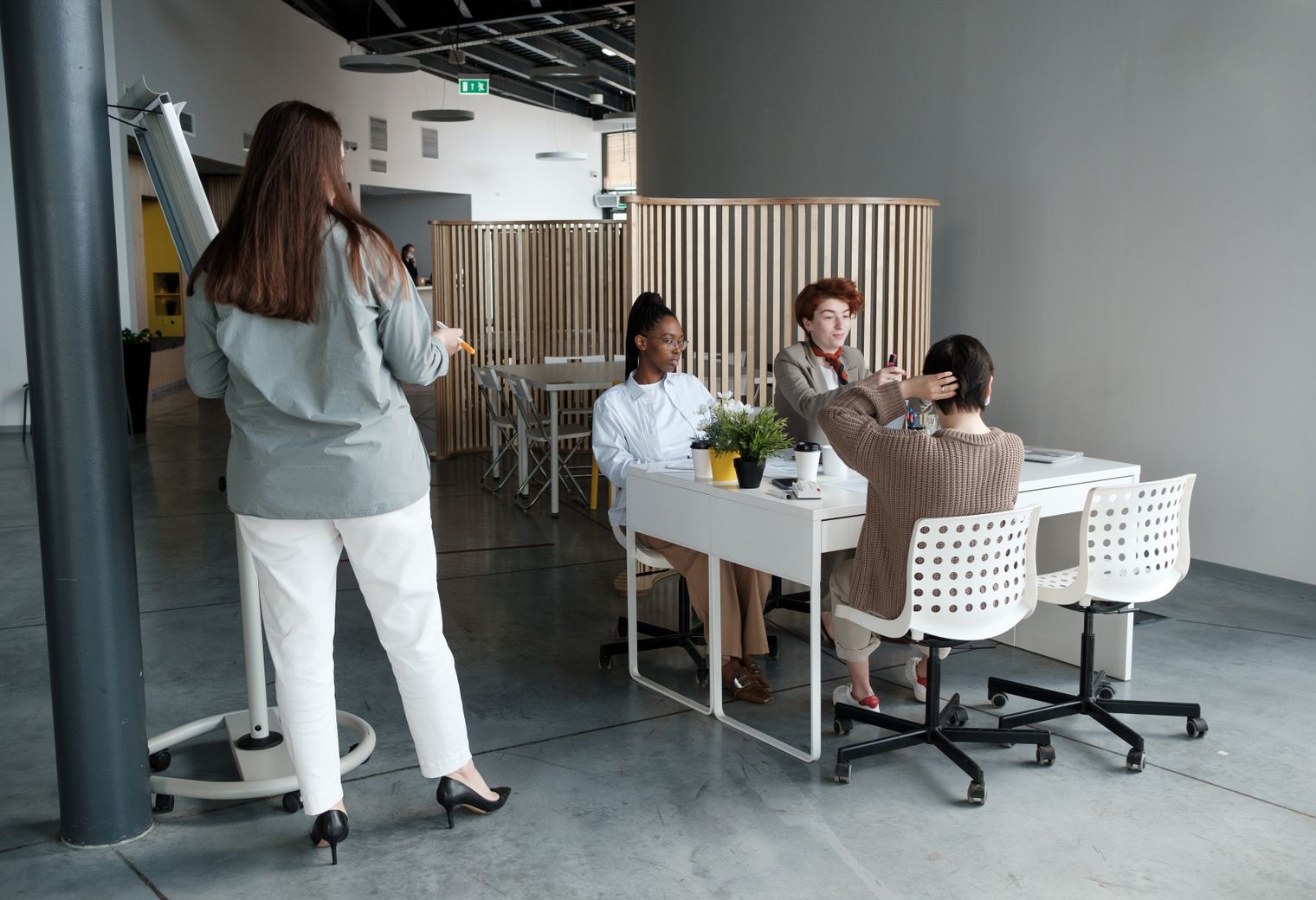 Islip — office relocation team moving desks and equipment