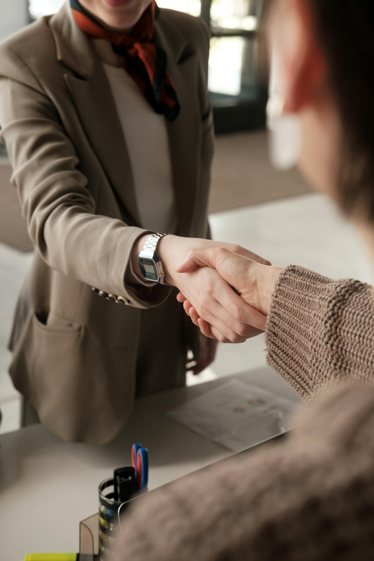 Business professional shaking hands