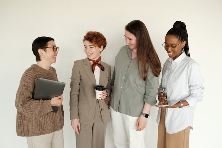 Group Of Women Office Workers Smiling 