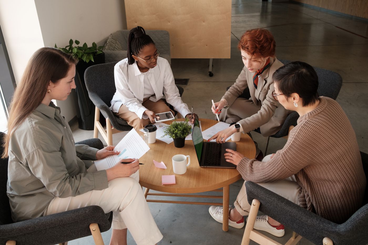 Women working together in a business meeting