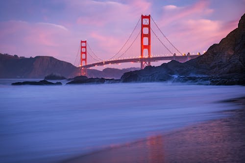 Ilmainen kuvapankkikuva tunnisteilla Golden gate -silta, hiekkaranta, Kalifornia Kuvapankkikuva