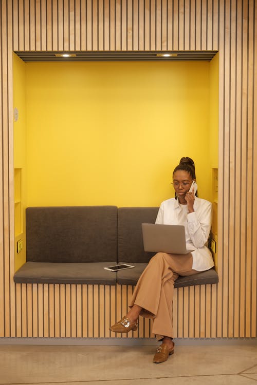 A Woman Sitting on the Couch