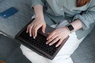 Free stock photo of hands, laptop, rings