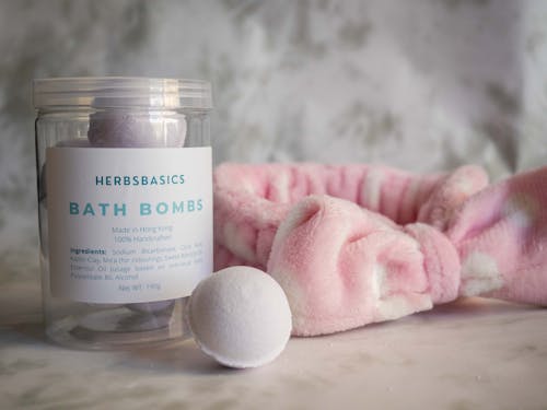 Close-Up Shot of Bath Bombs on Marble Surface