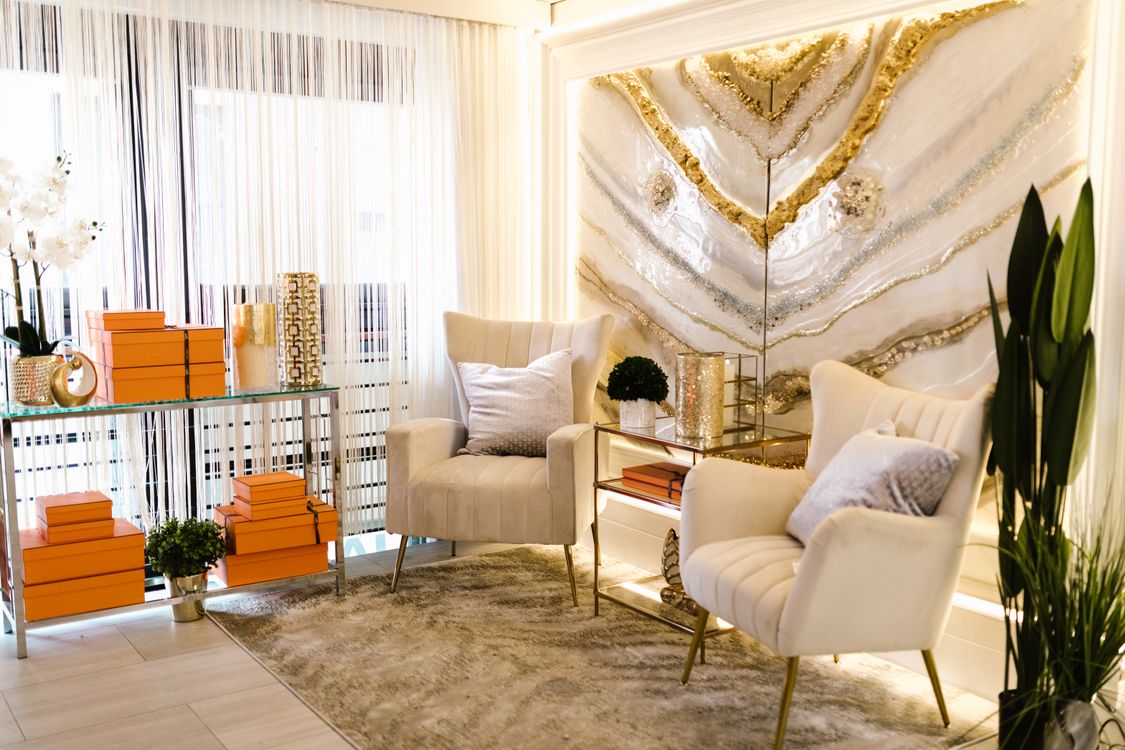 Modern Glamour Interior with Golden Details · Free Stock Photo