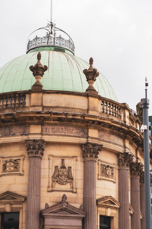 Free Close-up of a historic dome with columns in Leeds, England. Stock Photo