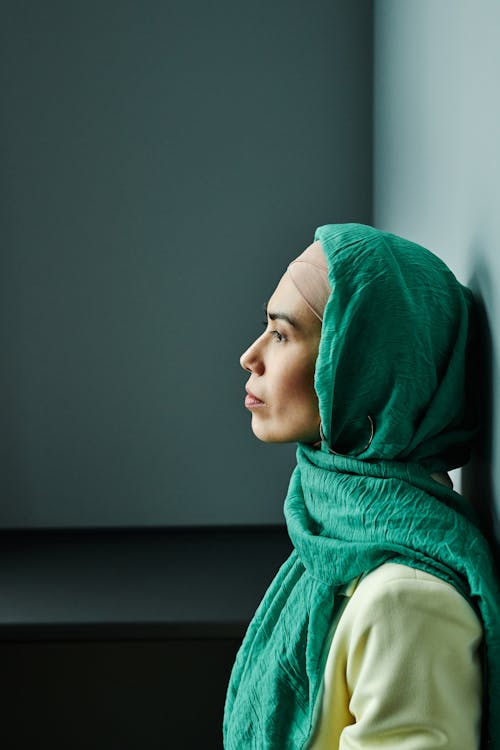 Woman Wearing a Green Hijab