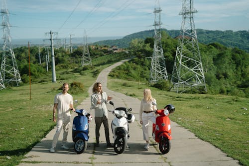 Friends Standing on the Road