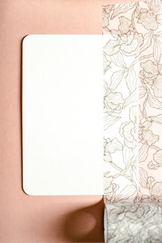 A minimalist floral design mockup with elegant patterns on textured paper, perfect for art and design projects.