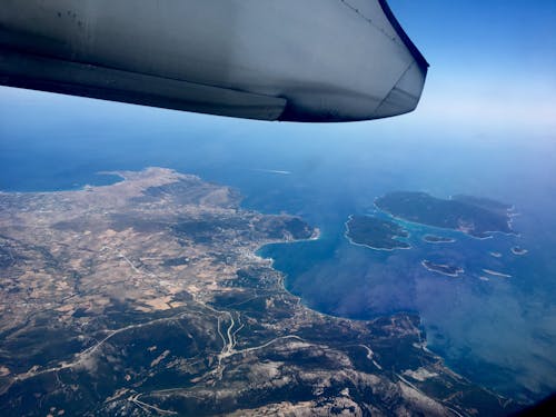 Free stock photo of aerial view, airplane, landscape