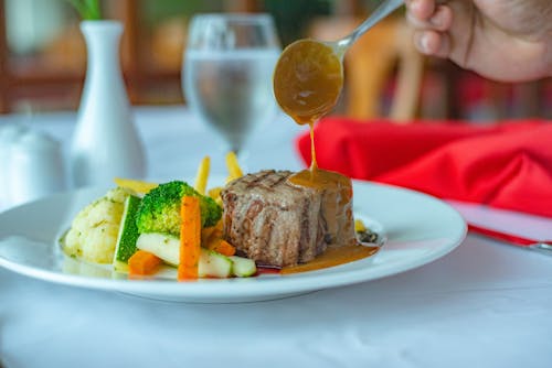 A Steak Dish with Mixed Vegetables