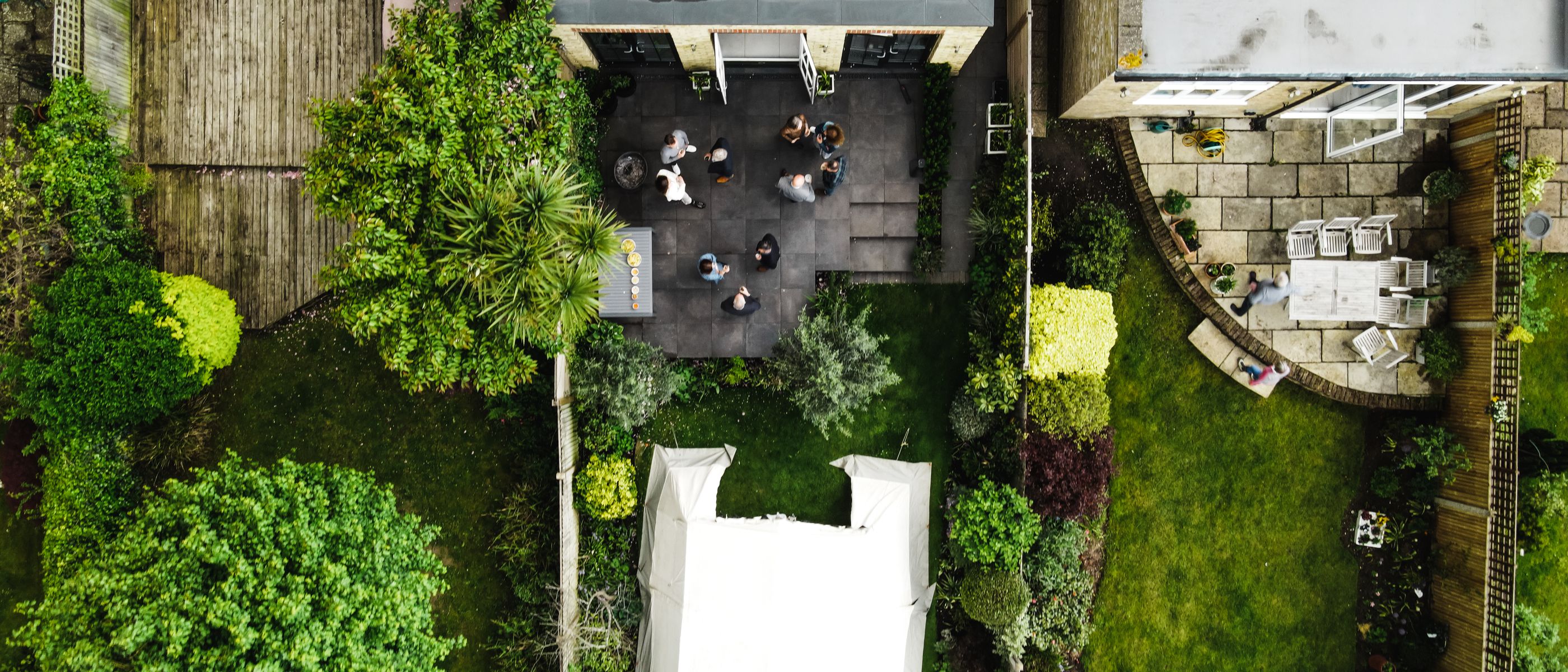 Fence and Decking Painting in Hampstead — surfaces prepped and cut in by hand