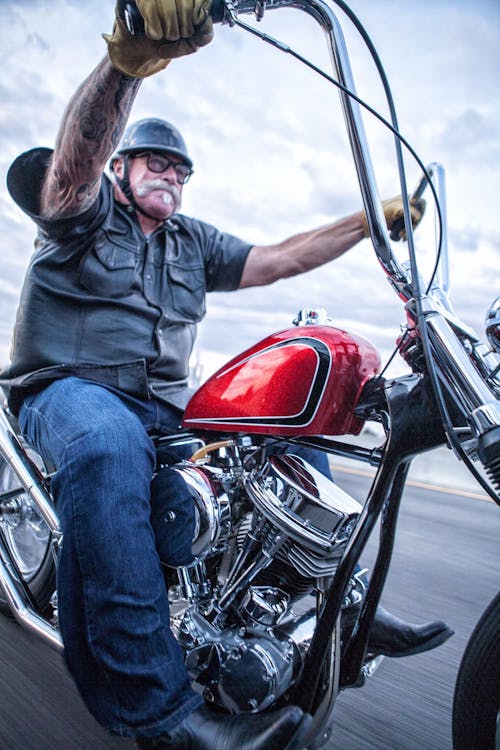 Foto d'estoc gratuïta de autopista, ciclista, harley