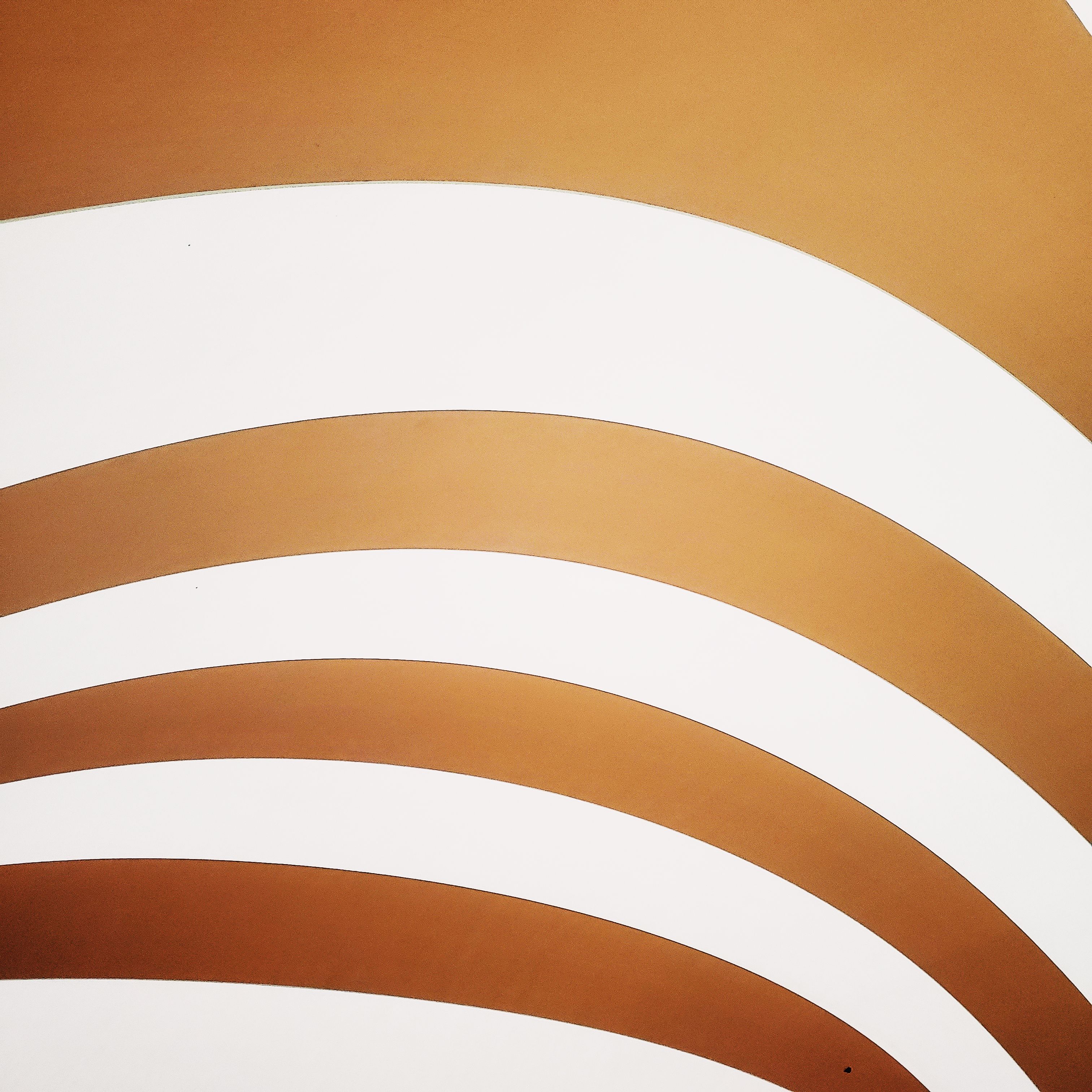 Artistic image featuring curved brown and white stripes creating an abstract pattern.
