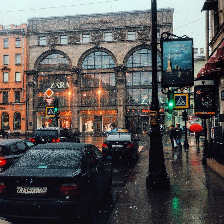 Snow Falling In The City