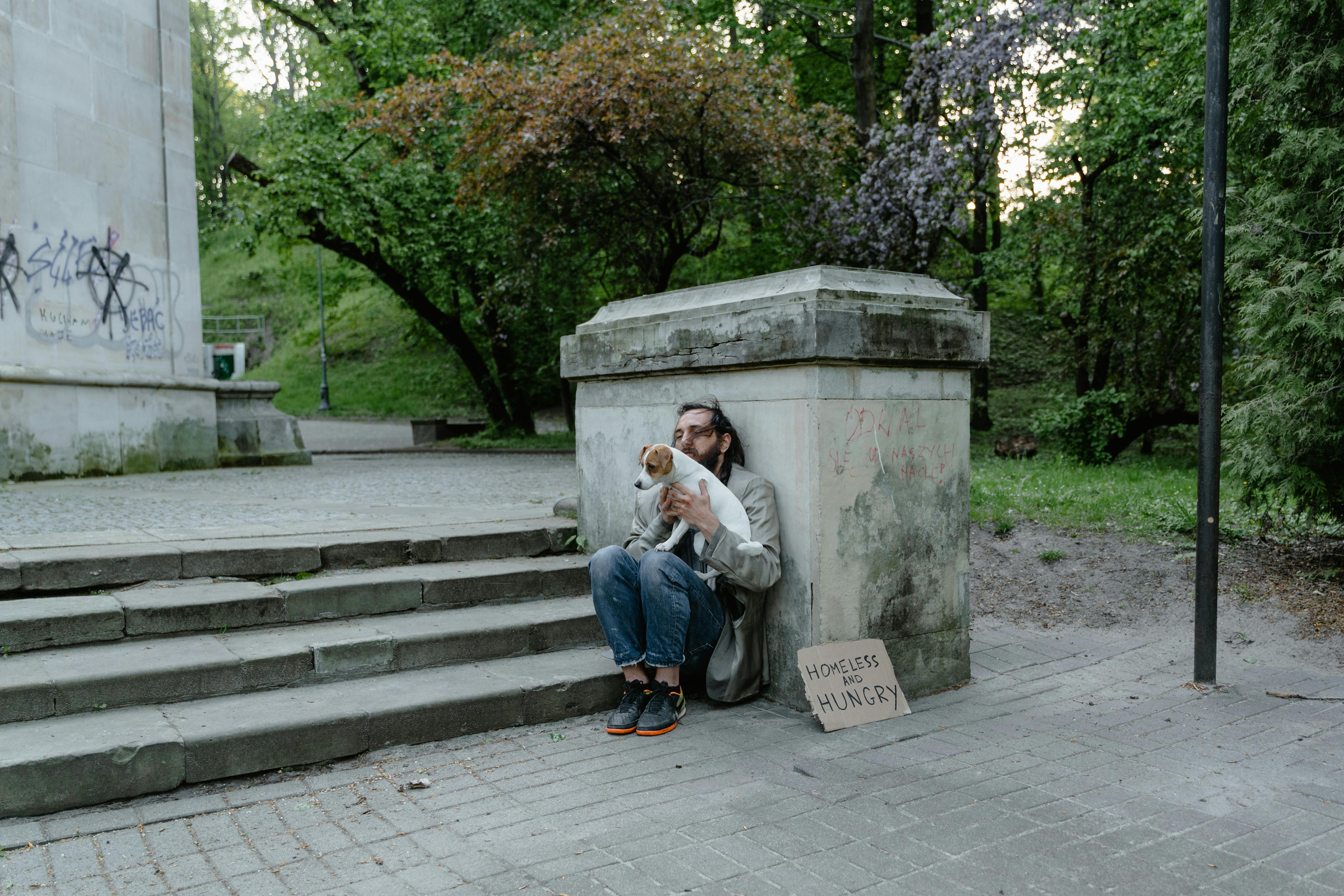 A Homeless Man With a Dog