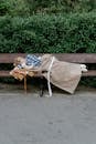 A Woman Sleeping on the Bench