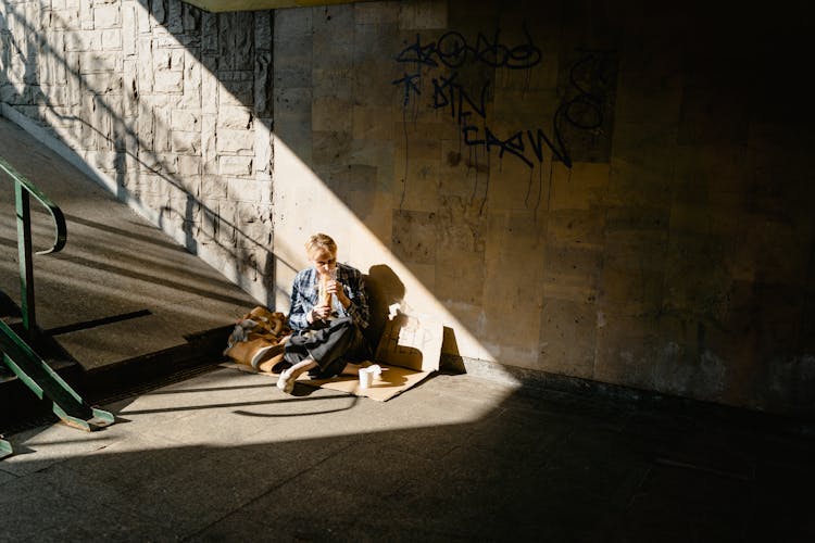 Photo Of A Woman Eating Alone