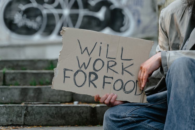 Person Holding A Cardboard Poster