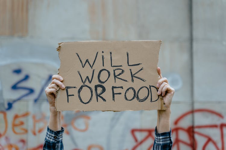 Person Holding A Cardboard Poster