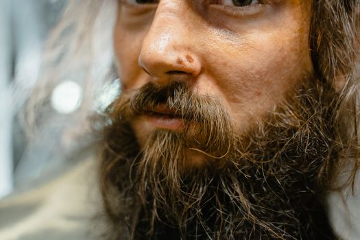 Close-up Shot of a Bearded Man
