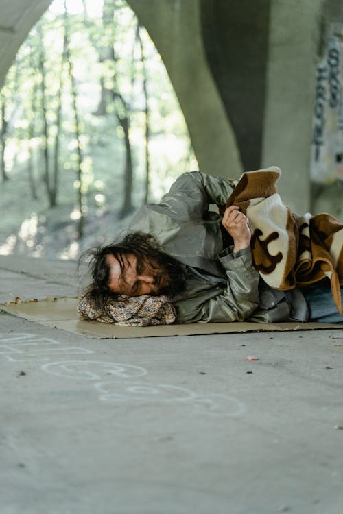 Free A Homeless Man Sleeping  Stock Photo