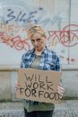Free stock photo of adult, banner, beggar
