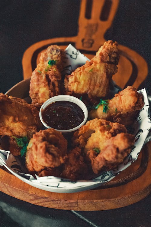 Fried Chicken Served with Sauce