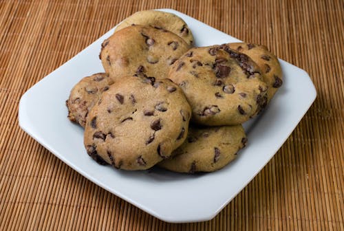 Free A Plate of Chocolate Chip Cookies  Stock Photo