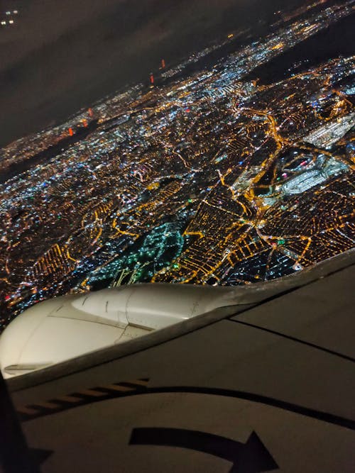 Foto stok gratis kota di malam hari, lampu kota, maskapai turki