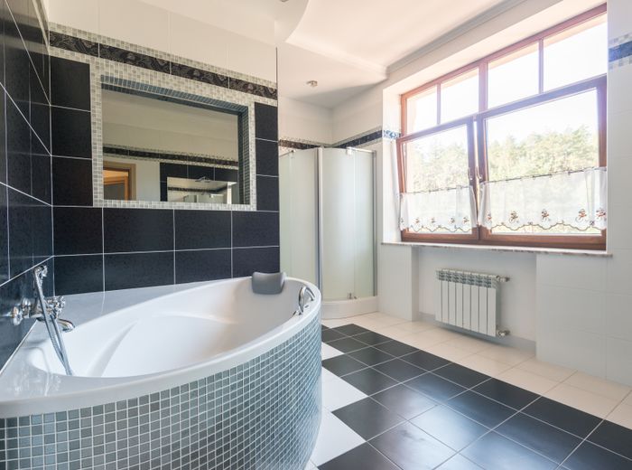 Porcelain tile flooring