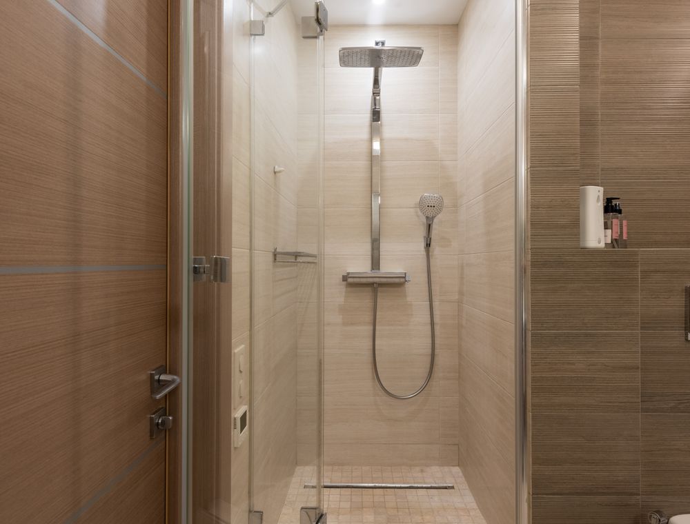 Walk-in shower conversion replacing a bathtub in Palm Springs