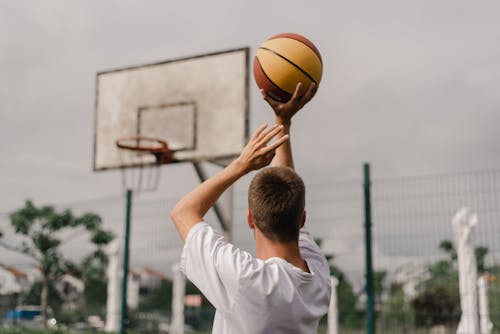 A man Shooting Form in Basketball