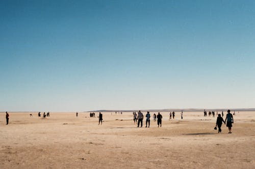 People Walking on Desert