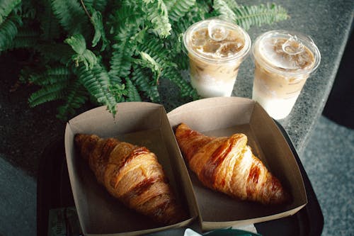 Close Up Photo of Bread and Drinks