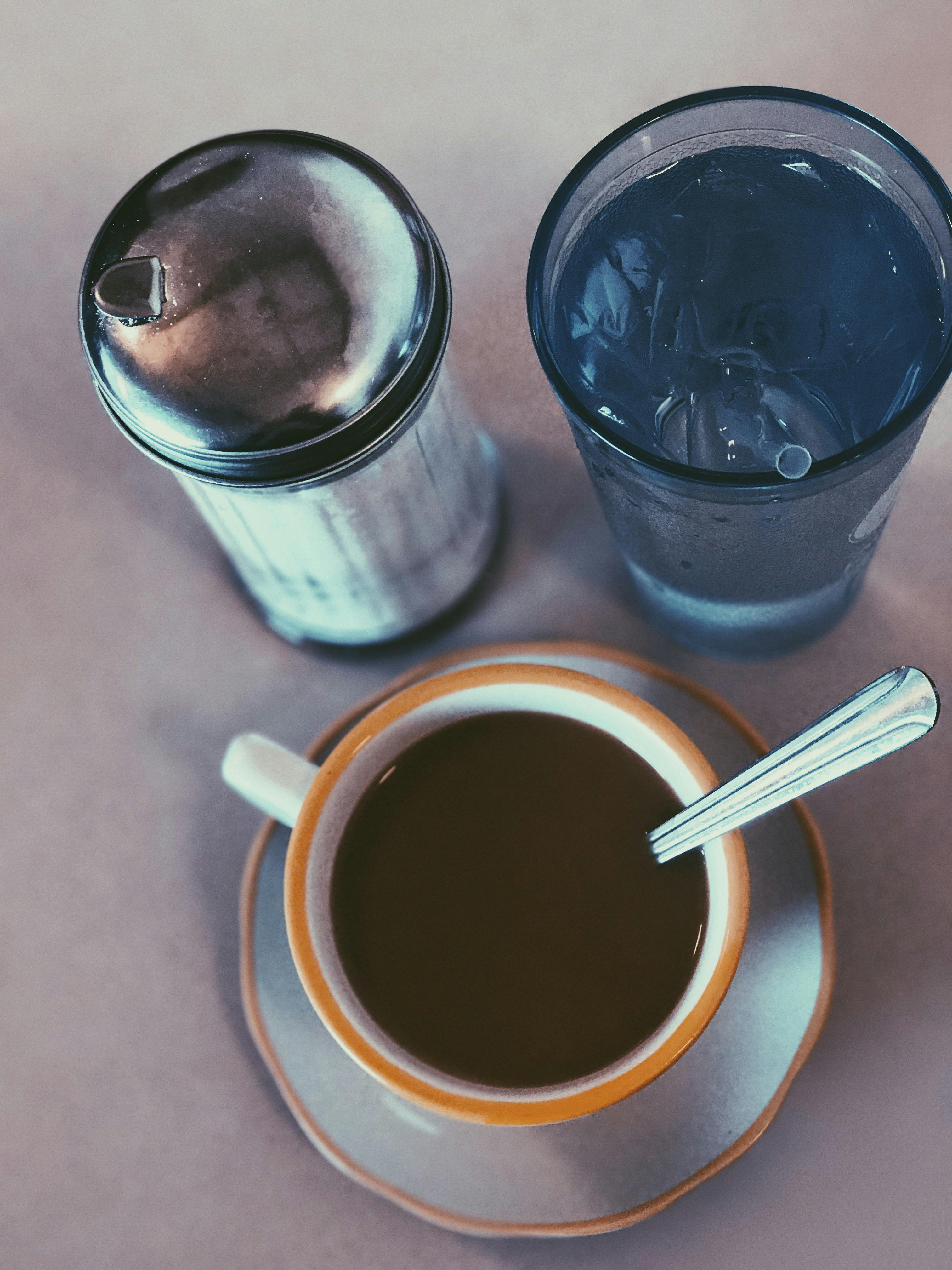Free stock photo of brewed coffee, coffee, cup and saucer