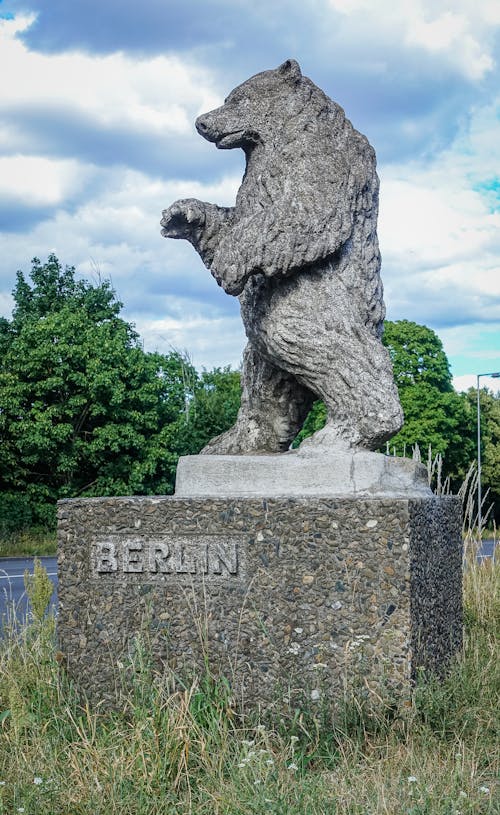 Statue of Bear by Roadside