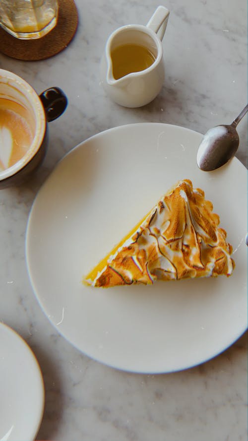 Free Delicious lemon tart served on plate Stock Photo