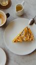Delicious lemon tart served on plate