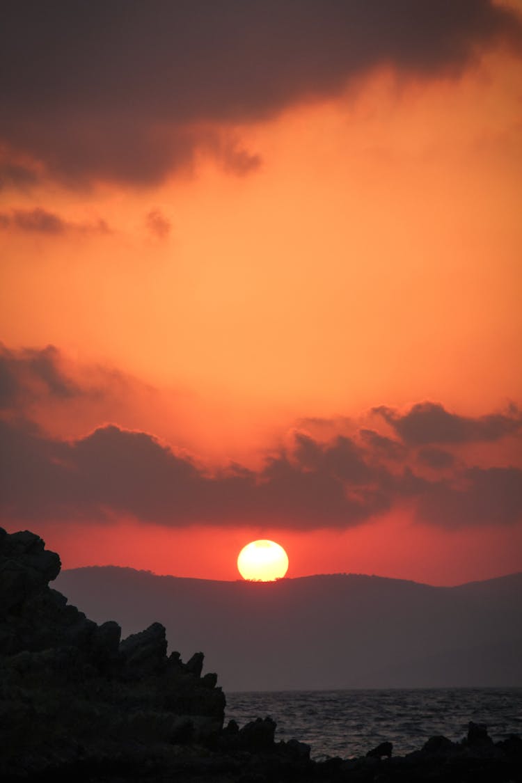 Sunset Under Nimbus Clouds