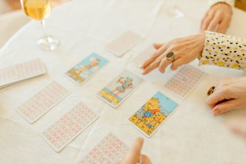 Playing Cards on Table at Senior Birthday Party