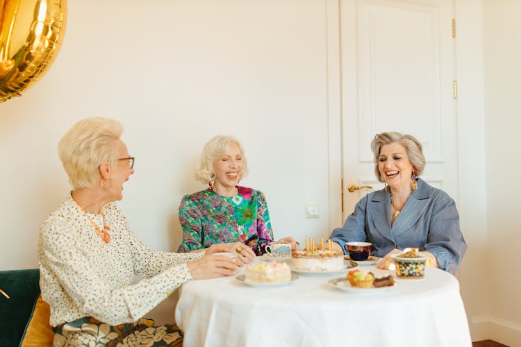 Elderly Women Laughing Together