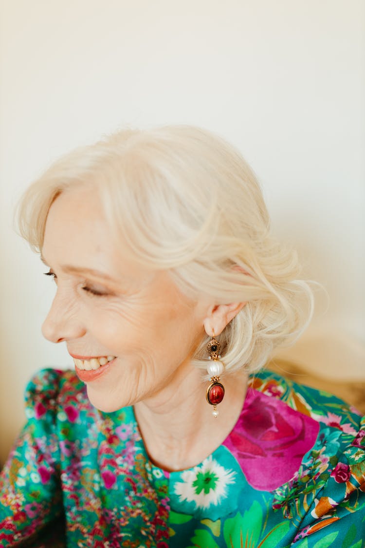 Close Up Photo Of Elderly Woman Smiling