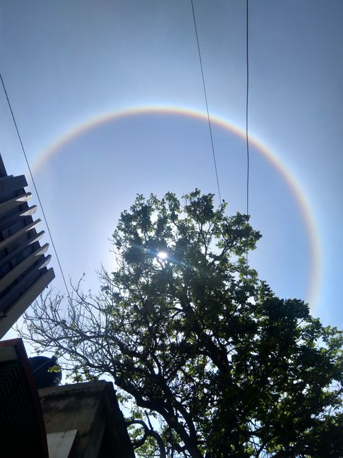 Free stock photo of a rainbow circle, beauty of rainbow, mother nature Stock Photo