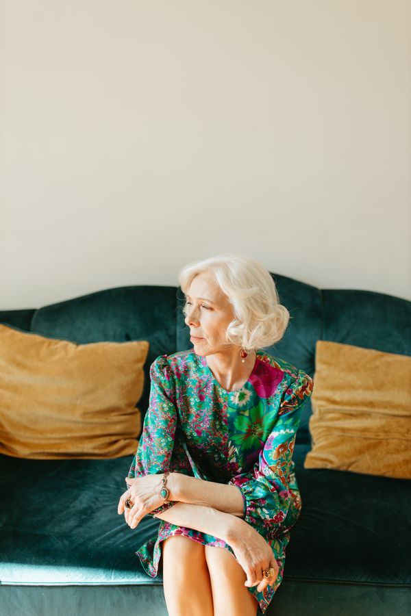 Emerald kaftan-style dress