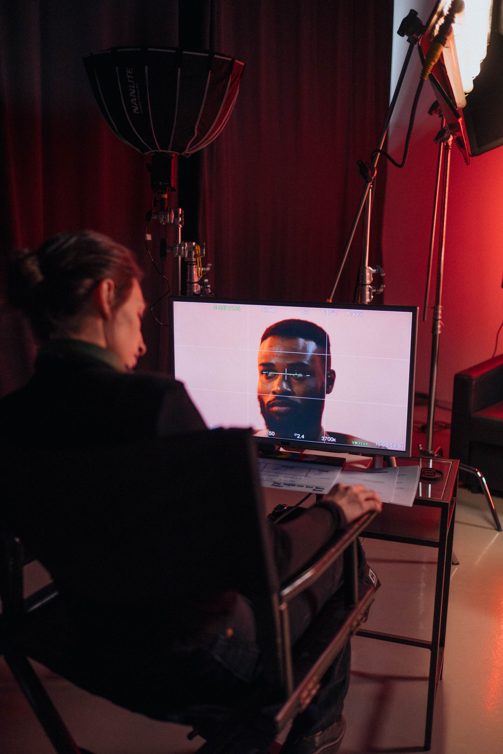 Professional video editor working in a creative production studio