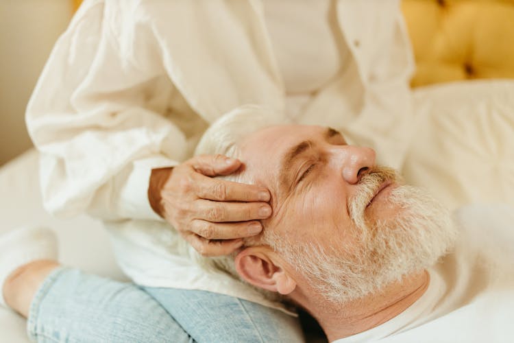 Man Getting A Head Massage