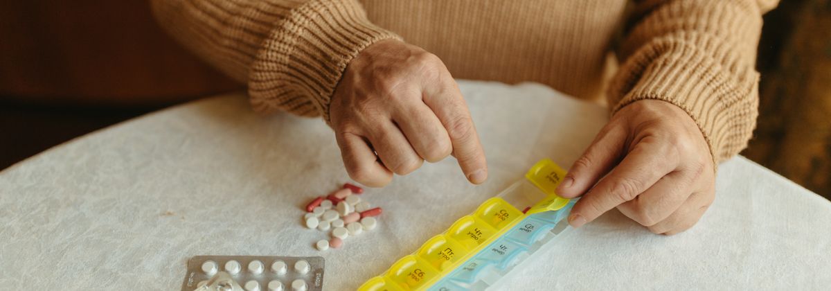 A weekly pill organizer and medication